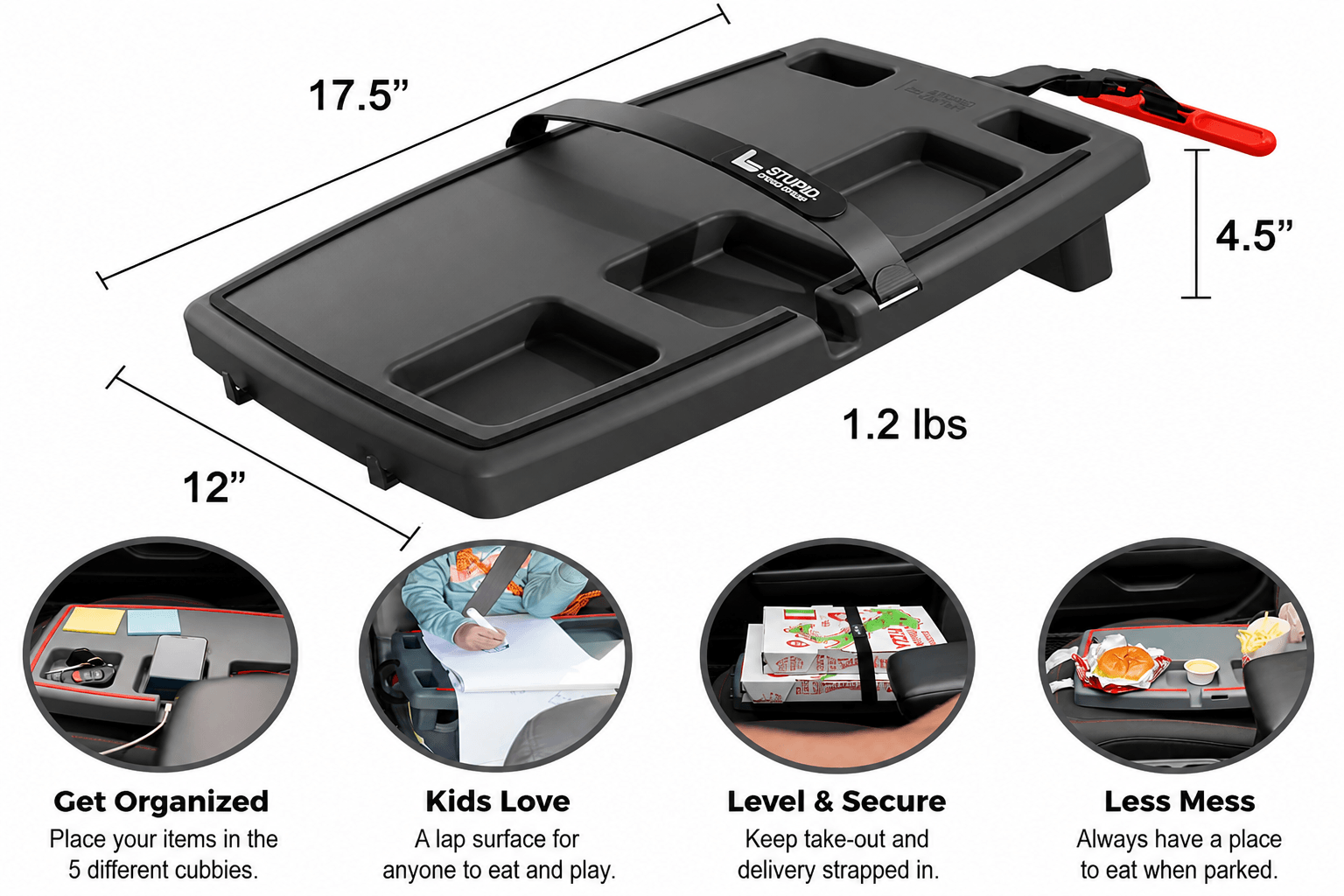 Stupid Car Tray shown from multiple angles